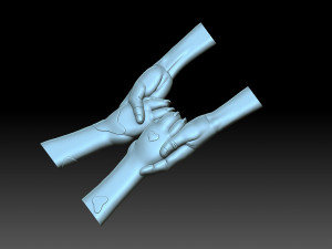 Human hands and dog paws 3D Baskı Modeli