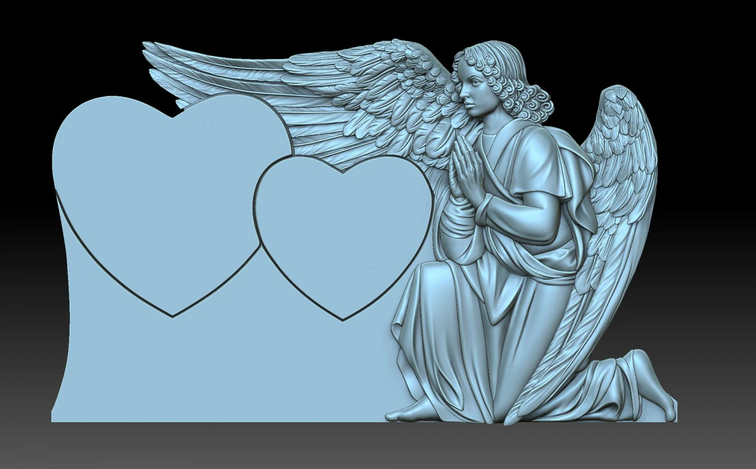 Grieving Angel 3D Print Model .c4d .max .obj .3ds .fbx .stl .blend 