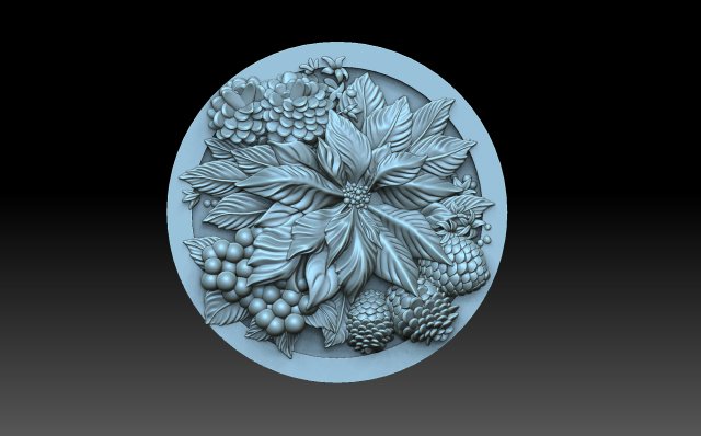 Decorative panel with flowers 3D-printmodel .c4d .max .obj .3ds .fbx .stl .blend 
