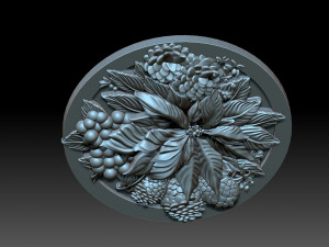 Decorative panel with flowers 3D-printmodel