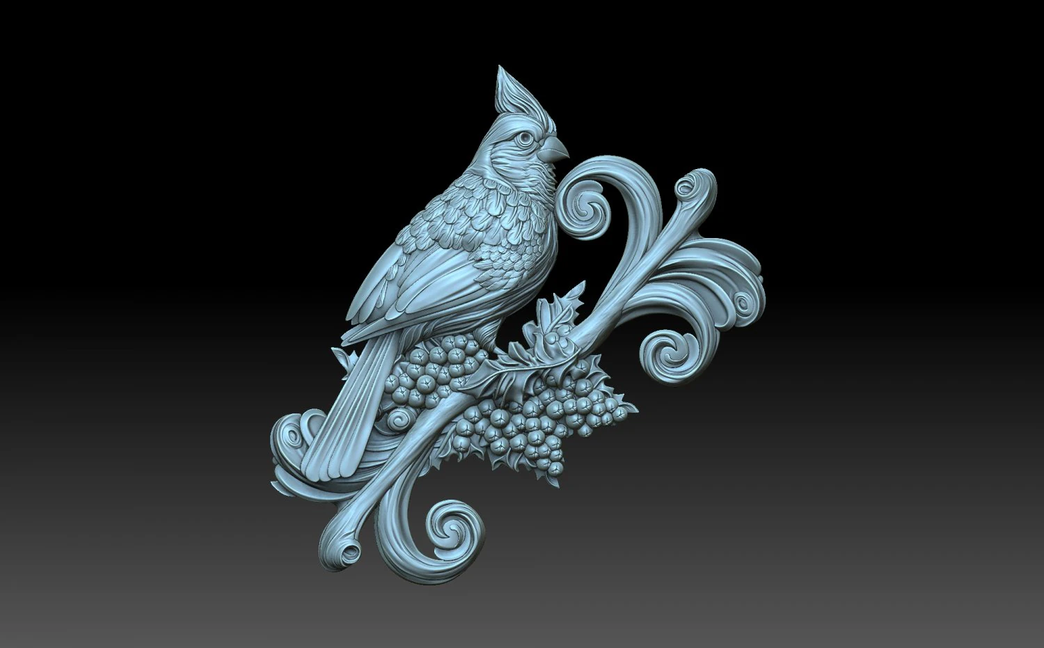Cardinal Bird 3D Print Model .c4d .max .obj .3ds .fbx .stl .blend 