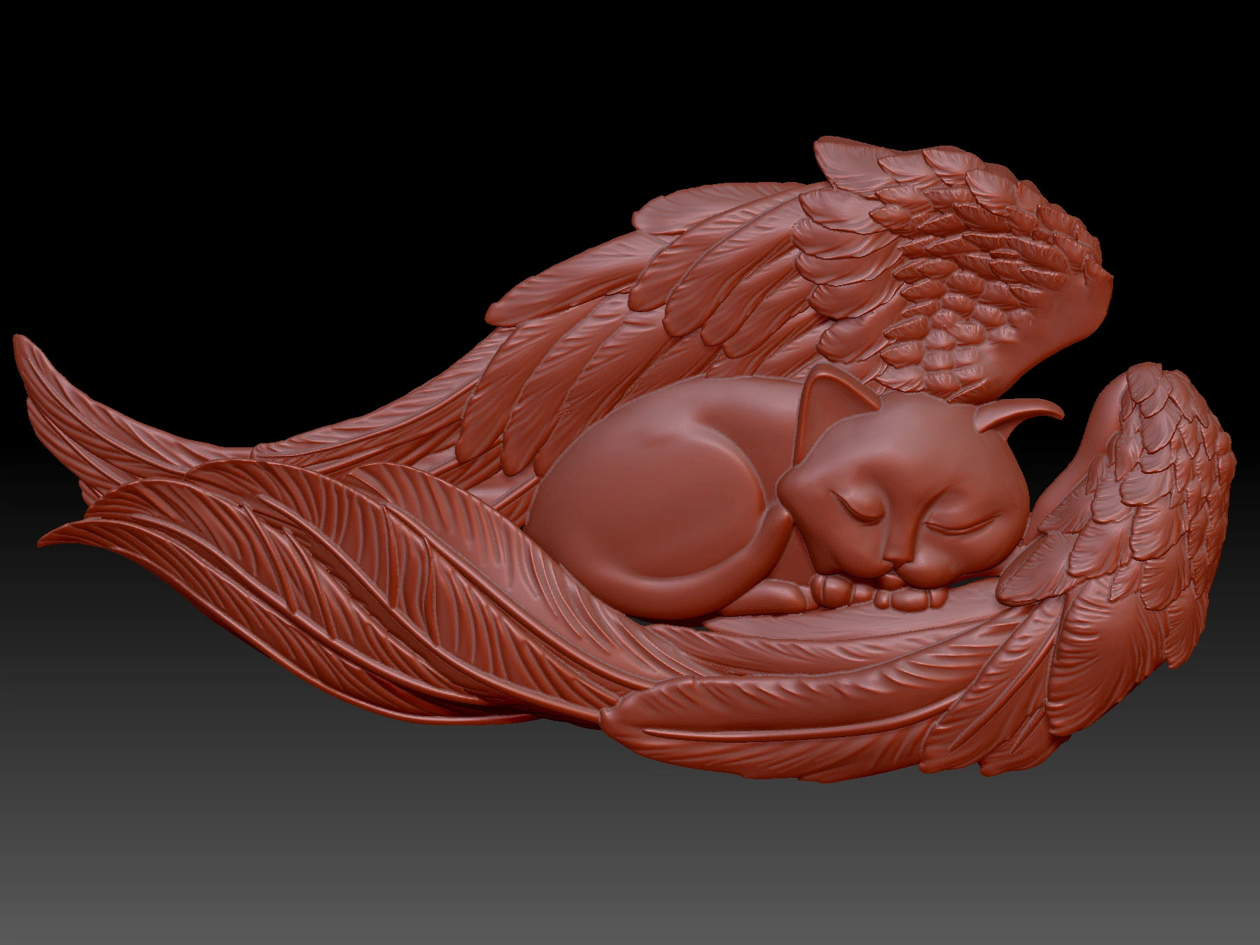 gato durmiendo Modelo 3D .c4d .max .obj .3ds .fbx .stl .blend 