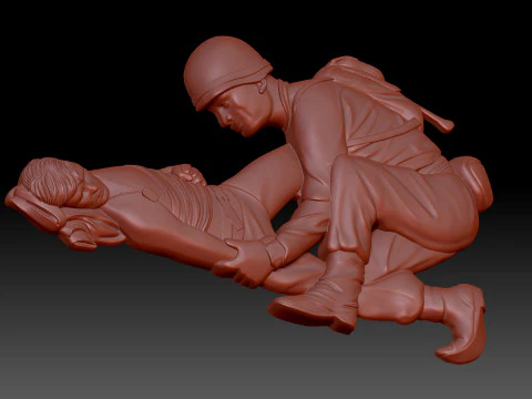 Wounded solider 3D Model