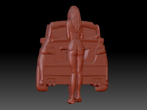 Car and girl 3D 모델