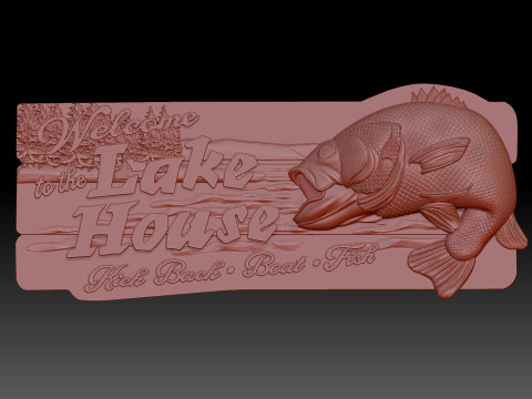 Welcome Lake Sign 3D Model