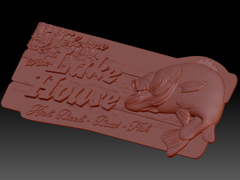 Welcome Lake Sign 3D Model