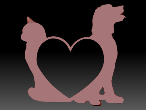 Dog and cat 3D-Modell
