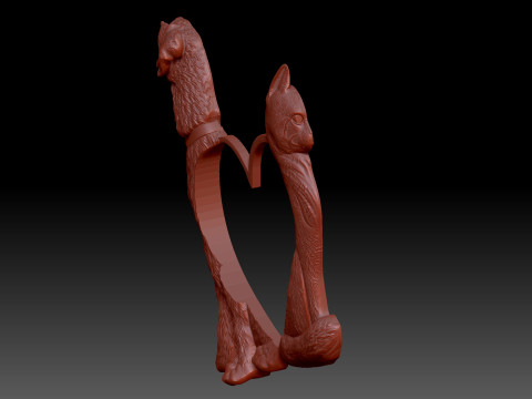 Dog and cat 3D-Modell