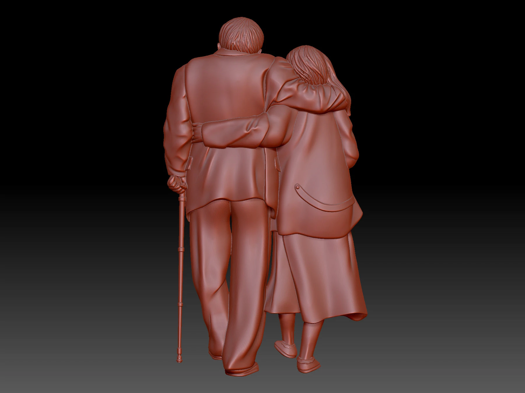 Elderly Couple 3D Model .c4d .max .obj .3ds .fbx .stl .blend 
