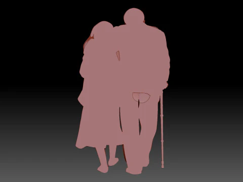 Elderly Couple 3D Model