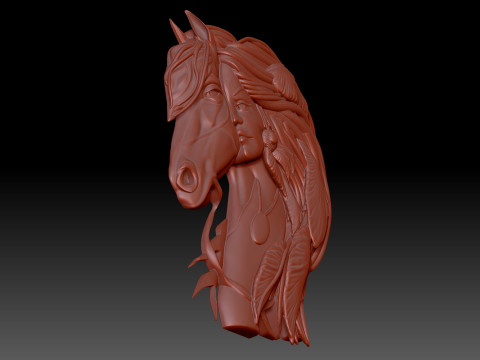 Girl and horse Modelo 3D