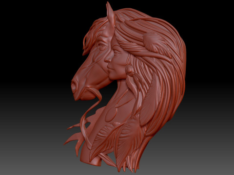 Girl and horse Modelo 3D