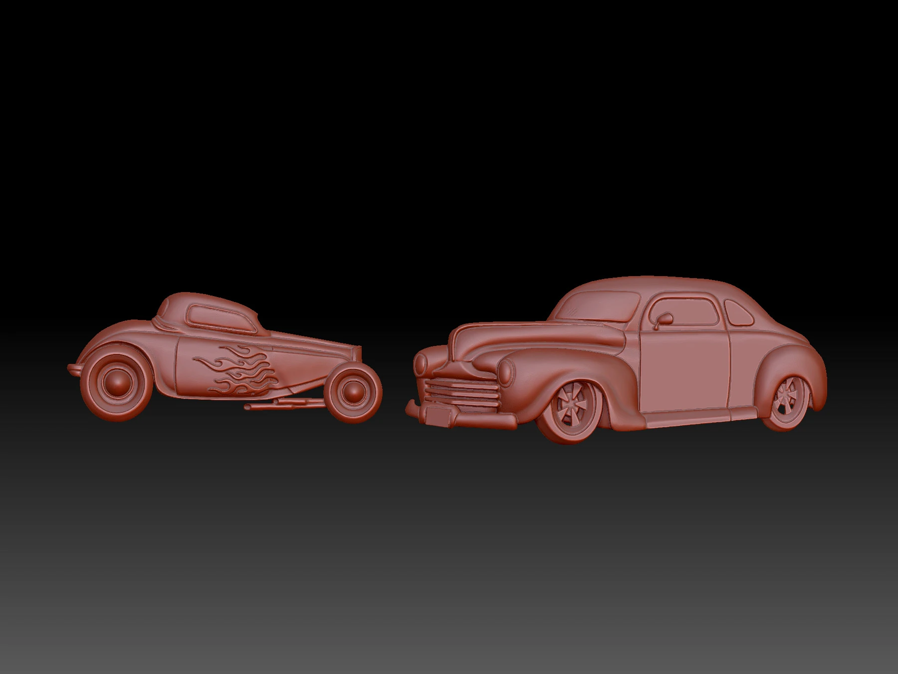 Retro Cars 3D Model .c4d .max .obj .3ds .fbx .stl .blend 