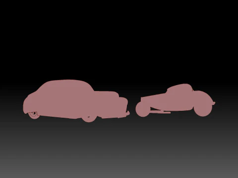 Retro Cars 3D Model