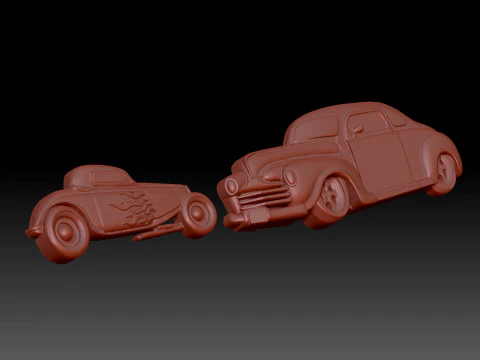 Retro Cars 3D Model