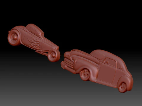Retro Cars 3D Model