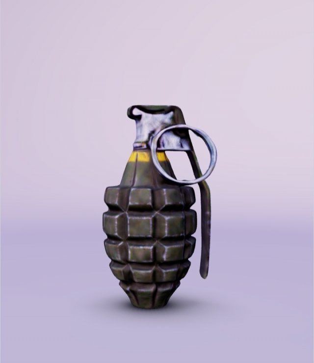 3D Hand fragmentation grenade 3D 모델 .c4d .max .obj .3ds .fbx .stl .blend 