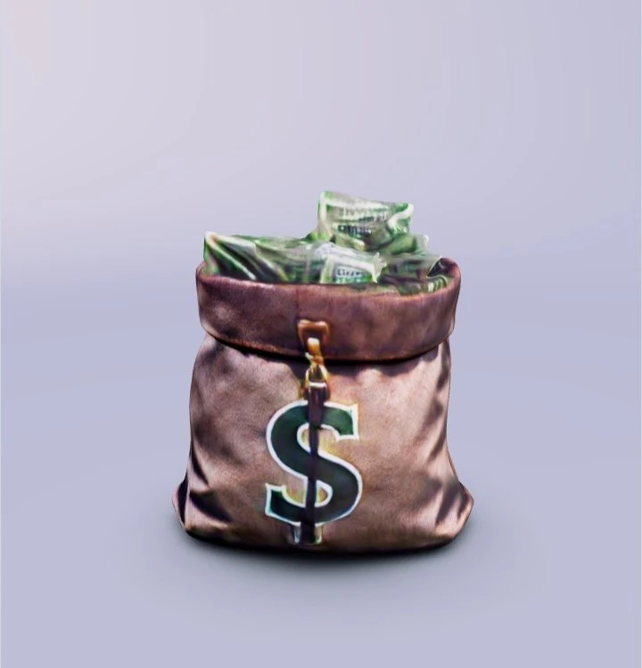 3D Bag Money 3D Model .c4d .max .obj .3ds .fbx .stl .blend