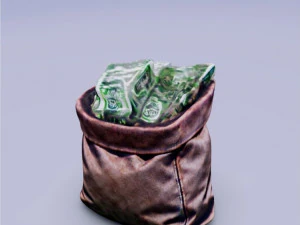 3D Bag Money 3D Model
