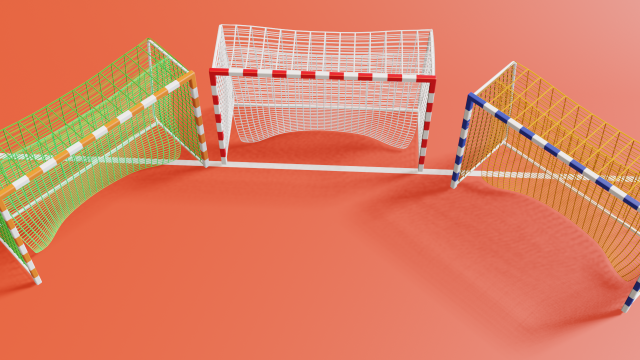 Handball-Futsal Goalpost 3D 模型 .c4d .max .obj .3ds .fbx .stl .blend 