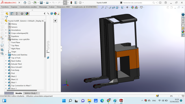Toyota Forklift 3D Model .c4d .max .obj .3ds .fbx .stl .blend 