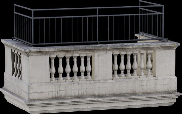 BUILDING BALCONY 2K 3D 模型 .c4d .max .obj .3ds .fbx .stl .blend 