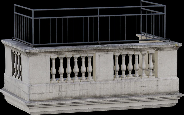 BUILDING BALCONY 2K 3D Model .c4d .max .obj .3ds .fbx .stl .blend 
