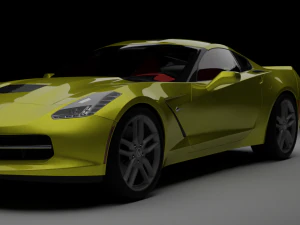 Chevrolet Corvette rig animations 3D Model