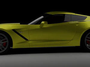 Chevrolet Corvette rig animations 3D Model