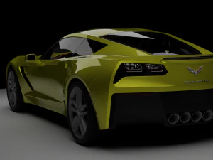 Chevrolet Corvette rig animations 3D Model