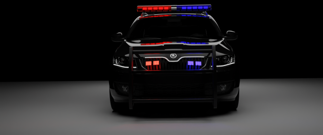 Police Skoda Octavia rig animations Model 3D .c4d .max .obj .3ds .fbx .stl .blend 
