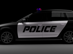 Police Skoda Octavia rig animations Model 3D