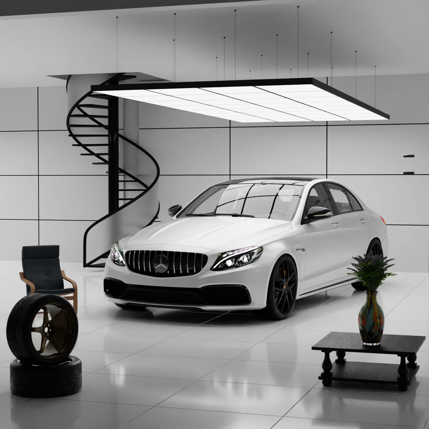 Mercedes c63 AMG CG Textures .c4d .max .obj .3ds .fbx .stl .blend 
