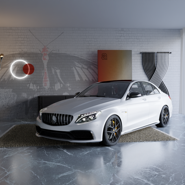 Mercedes c63 AMG CG Textures .c4d .max .obj .3ds .fbx .stl .blend 