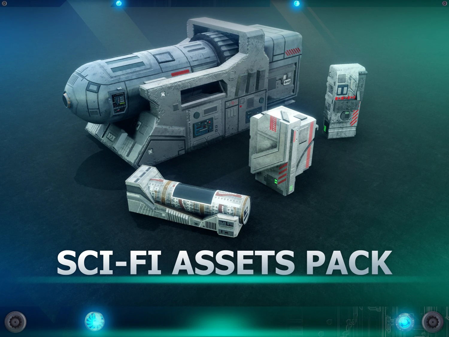 Sci-Fi Assets 3D Model .c4d .max .obj .3ds .fbx .stl .blend 