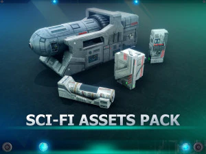 공상과학 자산 3D 모델