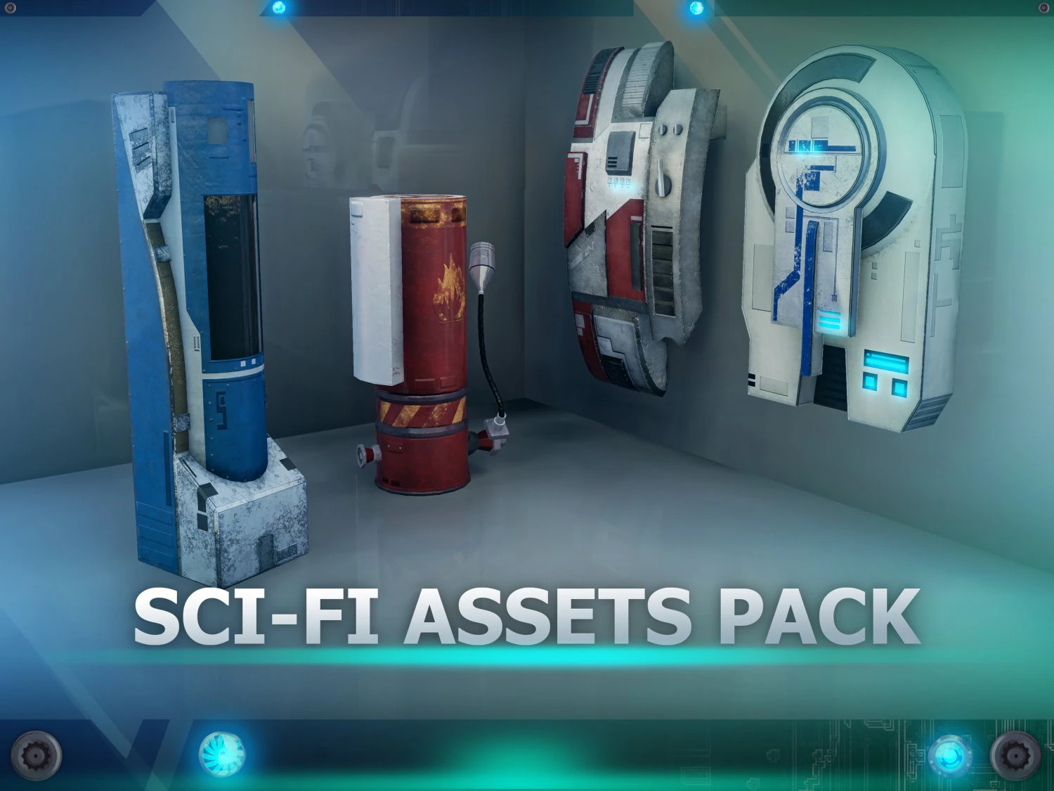 Sci-Fi Assets 3D Model .c4d .max .obj .3ds .fbx .stl .blend 