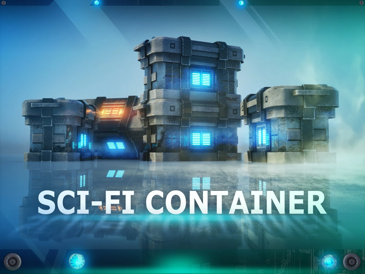 Sci-Fi Container 3D Model .c4d .max .obj .3ds .fbx .stl .blend 