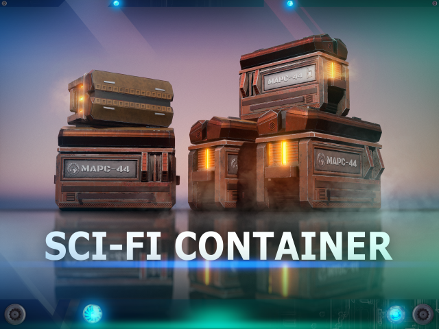 Sci-Fi Container 3D Model .c4d .max .obj .3ds .fbx .stl .blend 