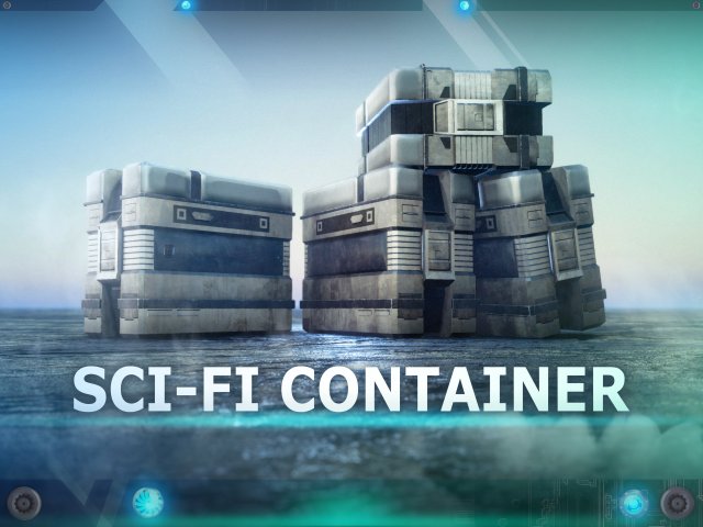Sci-Fi Container Model 3D .c4d .max .obj .3ds .fbx .stl .blend 