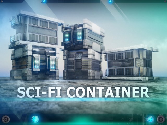 Sci-Fi Container 3D 模型 .c4d .max .obj .3ds .fbx .stl .blend 