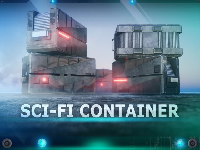 Sci-Fi Container 3D Model .c4d .max .obj .3ds .fbx .stl .blend 