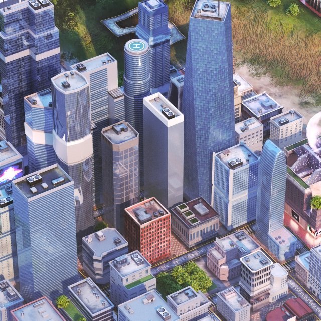 City Downtown - 70 Models Pack Modelo 3D .c4d .max .obj .3ds .fbx .stl .blend 
