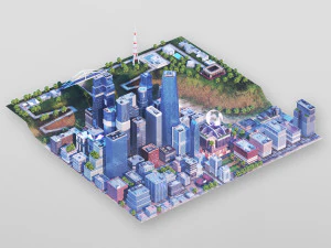City Downtown - 70 Models Pack 3D Model