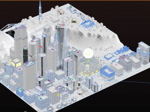 City Downtown - 70 Models Pack Modelo 3D
