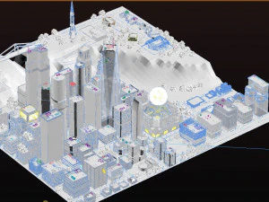 City Downtown - 70 Models Pack 3D Model