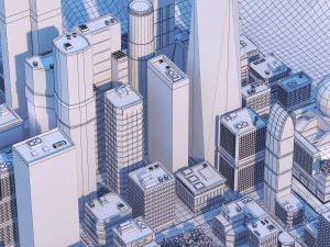City Downtown - 70 Models Pack 3D Model