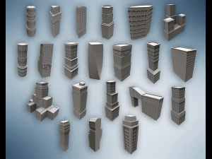 Skyscrapers - 22 Model Pack 3D Model