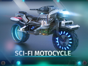 Sci-Fi Motorcycle 3D Model