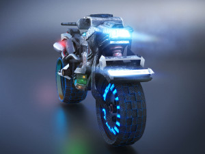 Sci-Fi Motorcycle 3D Model